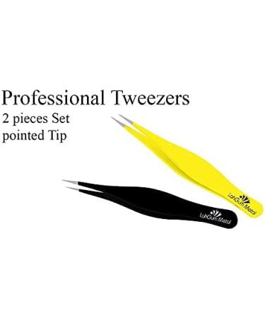 Precision Pointed Tweezers Set for Women - Fine Tip Ingrown Hair Remover Kit for Chin & Facial Hair - Stainless Steel Tweezers for Precise Hair Removal - Buy Online on GoSupps.com