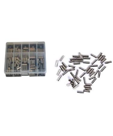 Clamp sleeve set in a practical box with approx. 100 crimp sleeves (sizes: 0.4 mm - 2.5 mm inner diameter) + free Petri Heil! sticker