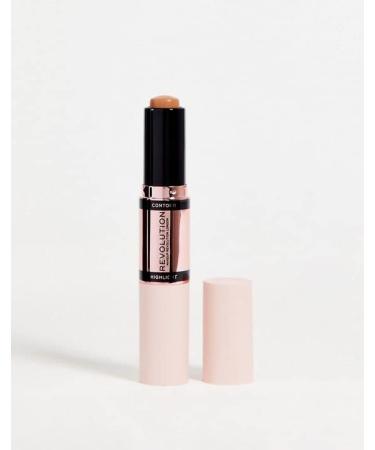 Makeup Revolution Contour Pencil Duo - Vegan Cream Contour & Highlight for Defined Cheekbones | 2.4g Dark | Cruelty-Free Makeup - Buy Online on GoSupps.com