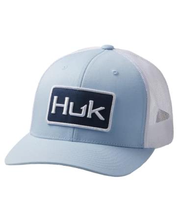 HUK Men's Mesh Trucker Snapback Anti-Glare Fishing Hat Blue Fog One Size
