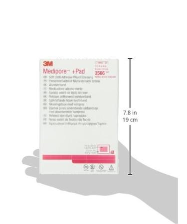 3M Medipore +Pad Soft Cloth Adhesive Wound Dressing 3566 - 3.5 x 4 Dressing with 1.75 x 2.38 Pad - Buy Online on GoSupps.com