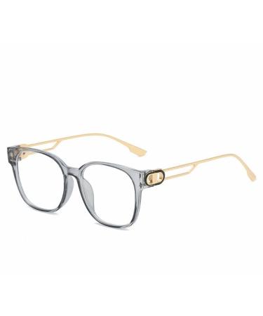 PARWANA Large Anti UV Blue Light Blocking Reading Glasses Eyewear Computer Readers Fashion Flat Light Mirror for Women/Men +350 Gray