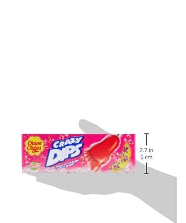 Chupa Chups Crazy Dips Strawberry - 24 Strawberry Lollipops with Crackling Effect & Shower Powder - Perfect for Christmas - Buy Online - Buy Online on GoSupps.com