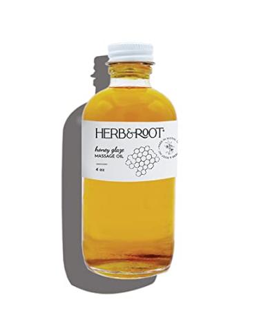 Honey Flavored Massage Therapy Oil, Herb & Root, 4 oz | Best Non-greasy Blend of Edible Sweet Almond, Fractionated Coconut oils for Sensual Couples Aromatherapy - Buy Online on GoSupps.com