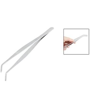 20cm Angled Slanted Tip Metal Curved Tweezer Silver Tone - Buy Online on GoSupps.com