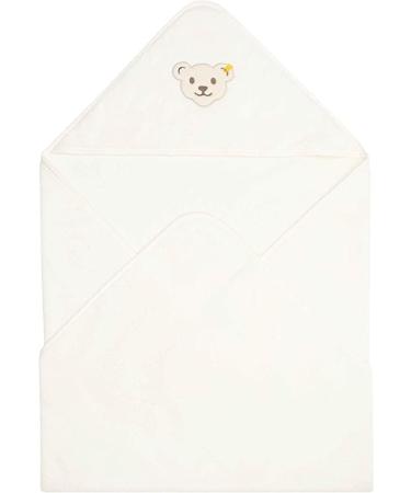 Lalalo Steiff Hooded Bath Towel for Baby & Children - Personalized Embroidered Terry Towel 100x100 cm (White/Beige) - Perfect for International Shipping - Buy Online on GoSupps.com