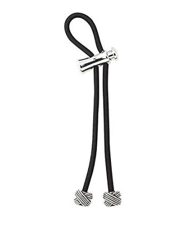 Pulleez Ponytail Holder  Silver Knot Metal Charm - Non-slip Black Elastic Hair Tie/Hair Jewelry   Adjustable  For Thick and Thin Hair  No Hair Breakage or Bumps  1pc - Buy Online on GoSupps.com