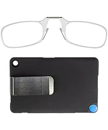 ThinOptics Stainless Steel Slim Wallet with Reading Glasses - Rectangular Black & Clear - International Shipping Available - Buy Online on GoSupps.com