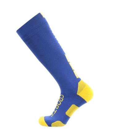 SuMade Waterproof Socks, Men Women Knee High Hiking Kayaking Socks 1 Pair Blue& Yellow Large