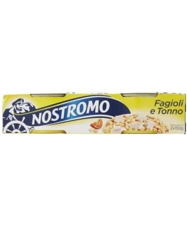 Nostromo Tonno e Fagioli Lot of 10 dishes prepared with tuna and beans 2 x 150 g + 1 sachet of free Felce Azzurra talc 100 g sachet - Buy Online on GoSupps.com