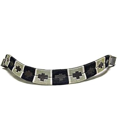 Equipride Argentina Polo Browband - Embroidered Gaucho Grey Black Leather Cob (15) | International Shipping Available - Buy Online on GoSupps.com