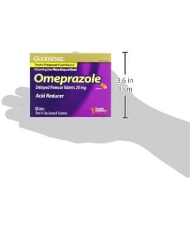 GoodSense Omeprazole 20mg Delayed Release Tablets - 42 Count - Stomach Acid Reducer for Frequent Heartburn - Buy Online on GoSupps.com