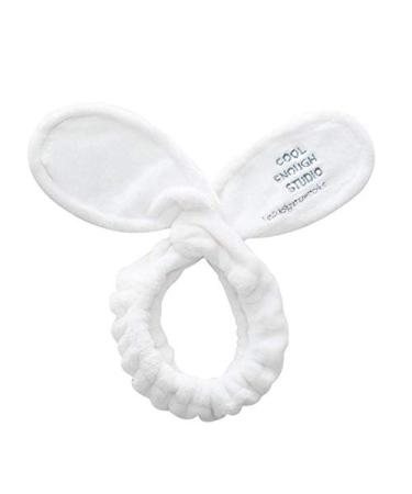 Spa Facial Headband 2 Pack - Rabbit Ear Design for Makeup and Shower - Adjustable Towels for Facial Treatment - White and Pink - Buy Online on GoSupps.com