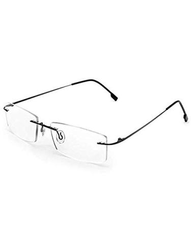 Rongchy Super Light Titanium Nearsighted Short -sighted myopia Work glasses -0.50-6.00 To strengthen men women fashion borderless nearersted glasses -4 gray