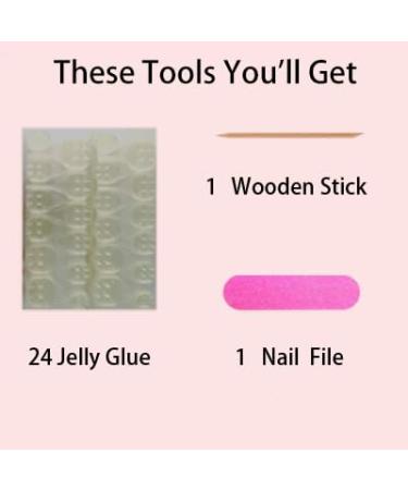 24Pcs Short Press on Nails - French Tip Oval Fake Nails in Nude Pink Ombre | Glossy Coffin & Almond Manicure | Full Cover Acrylic Stick on Nails for Women - Buy Online on GoSupps.com