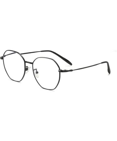 Shop Gharaz Anti-Blue Light Glasses - Fashionable Polygonal Metal Frames for Men & Women (Black 2.0+) - Buy Online on GoSupps.com
