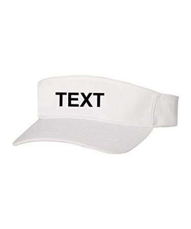 Flexfit Custom Name Embroidered 8110 One-Ten Adjustable Visor Cap White