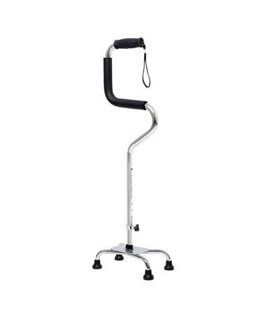 Walking Sticks with Offset Handle Height Adjustable Telescopic Walking Stick with LED Flashlight Four Foot Crutch Portable Lightweight Balance Mobility Aid for Elderly Bright Day