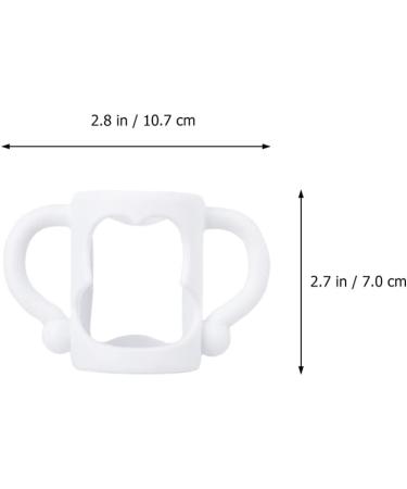 Toyvian 2pcs Silicone Baby Bottle Handles - White Wide Neck Toddler Feeding Bottle Grip for Small Hands - Buy Online on GoSupps.com