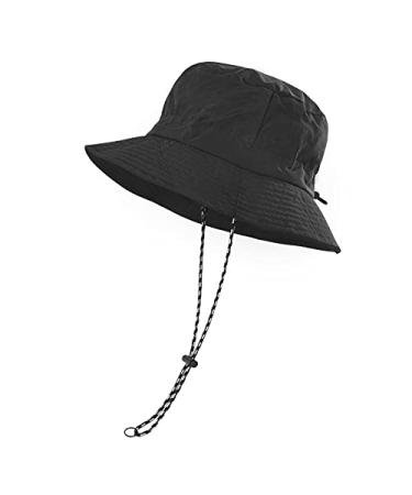 FEICUI Men Women Outdoor Bucket Hat Quick Dry Packable Boonie Hat UV Protection Sun Hat Black