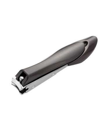 BANDKIT Anti Splash Nails Clipper Stainless Steel Sharp Fingernail Cutter Hard Nail Scissor Large Pedicure Oblique Mouth Manicure Tools(Black Medium Flat)