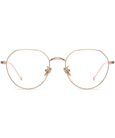 LTSrll Vintage Round Metal Frame Women s Blue Light Blocking Glasses - Rose Gold +150 - Buy Online on GoSupps.com