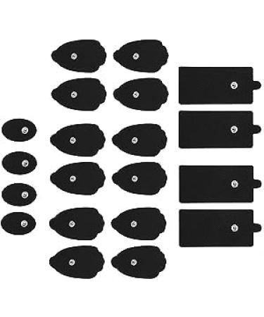 TENS Unit Electrode Pads Reusable Self-Adhesive Replacement Massage Pads Latex Free Standard Connection Snap on 3.5mm Cable for Tens EMS Massager