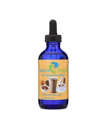 SucraDrops 4 oz Bottle of Premium Liquid Sucralose Sweetener 1,180 Servings x 2 drops per serving size totaling 2,360 drops - Buy Online on GoSupps.com