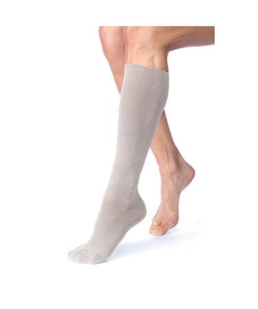 JOBST  FarrowHybrid ADIW 20-30 mmHg Knee High Wide Foot Compression Liner Taupe / Large / Closed Toe