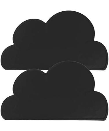2 Pack Cloud Shape Silicone Placemat for Kids - Black Heat Insulation Feeding Plate Placemat - Buy Online on GoSupps.com