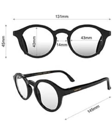 London Mole Glasses | Stylish Graduate Round Reading Glasses for Men & Women | Unisex Black Glossy 1.5x with Spring Hinges - Buy Online on GoSupps.com