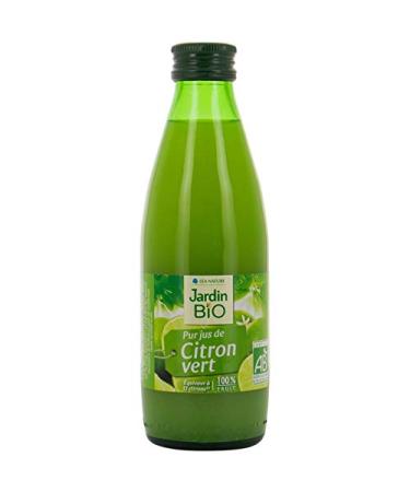 Jardin Bio tic - D licieux Pur Jus de Citron Vert Press 100% Bio - 25cl Boisson Rafra chissante - Id ale pour une Alimentation Saine et Gourmand - Le Lot De 4