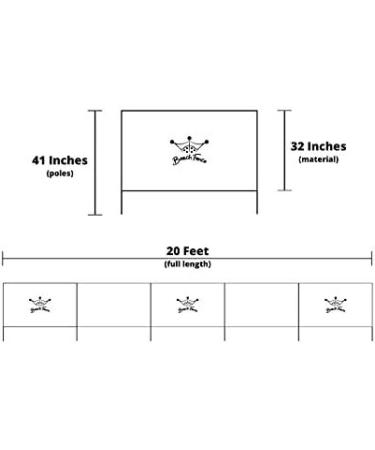 20ft Beach Fence Windscreen Privacy Screen with Mallet and Bag - Classic Nautical Wind Blocker - Buy Online on GoSupps.com