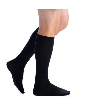 EvoNation Mens Knee High 8-15 mmHg Graduated Compression Socks  Mild Pressure Compression Garment Black X-Large