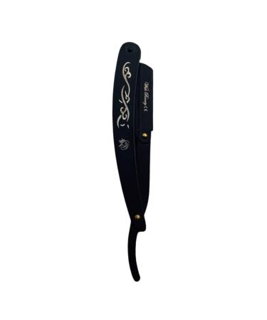 Wishbeauty Straight Edge Razor High Quality Beard Shaver Razor (Black Spiral Design)