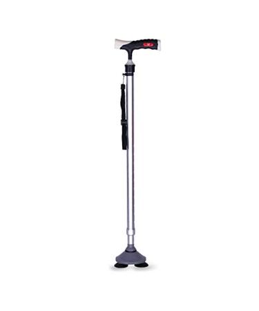 Elderly Crutches Non-Slip Three-Cornered Walking Sticks Telescopic Cane with Sucker Base for Different Terrains Trips powerfully