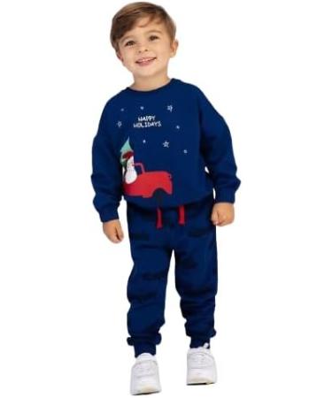 Artie Baby Boys 100% Cotton Footless Pyjamas Set - 2 Piece Long Sleeve Nightwear for Kids 12M-8Y - Navy Blue - Buy Online on GoSupps.com