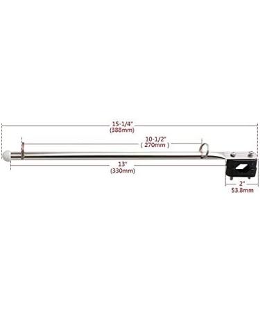 Stainless Steel Rail Mount Boat Pulpit Staff | 7/8-1 | Marine Flag Pole for Yacht - Buy Online on GoSupps.com