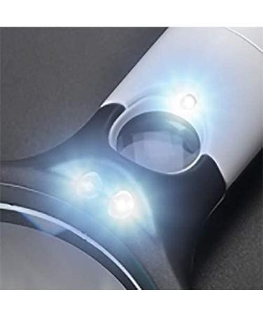 Magnifying Glass - High Magnification Hand-Held Enlarged Mirror with Led Lights Hd Elderly Reading Home Magnifier Microscope Optical Lenses Protect Vision Without Hurting Eyes 190X85X20Mm Lofty - Buy Online on GoSupps.com