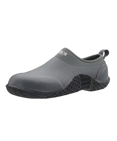 CNSBOR Men's Waterproof Garden Shoes Comfort Outdoor Ankle Rain Work Shoes for Gardening Camping and Yard Work 10 Dark Shadow