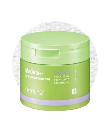 CENTELLIAN 24 Madeca Real Green Pore Pad (5.74fl oz / 60 pcs) - Exfoliating & Soothing Dual-Sided Toner Pads for Sensitive Skin Pore Care Korean Skin Care. Centella Asiatica PHA & LHA