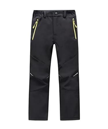 M2C Kids Youth Waterproof Hiking Pants Ski Snow Softshell Trousers Black 10-12 Years