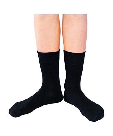 Remedywear Soft Moisturizing Eczema Socks for Adults Inflammation Relief with Tencel and Zinc (Adult L Black) Large Black