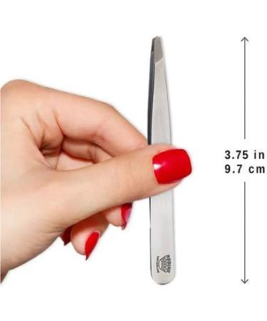 Regine Switzerland Diamond Tip Slant Tweezer - Stainless Steel Precision Tweezers for Eyebrow & Hair Removal - Buy Online on GoSupps.com