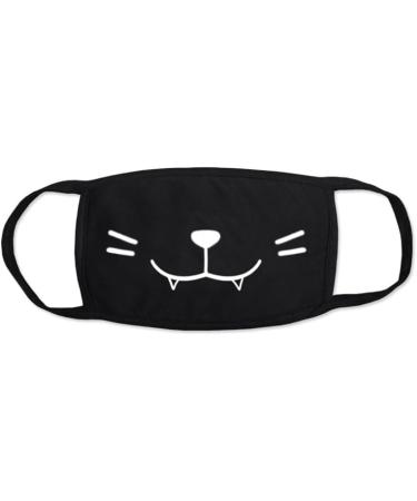 Mis.Moon 4 Pack Cartoon Pattern Face Masks - Stylish Black Cotton Dustproof Masks for Kids & Adults - Buy Online on GoSupps.com
