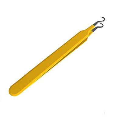 Blackhead Tweezer - Professional Curved Steel Tip Surgical Comedone & Splinter Extractor by Rapid Vitality. Ideal Blemish & Acne Remover Tool Means Flawless Facial Skin for You Today. (Yellow)