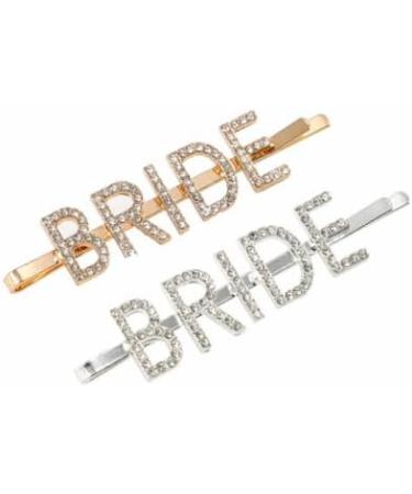 TOFINZO Bridal Hair Accessories Wedding Hair Accessories For Women Hen Party Crystal Rhinestone Elegant Bride Letter Hair Pins for Bridal & Bachelorette Party Silver - Buy Online on GoSupps.com