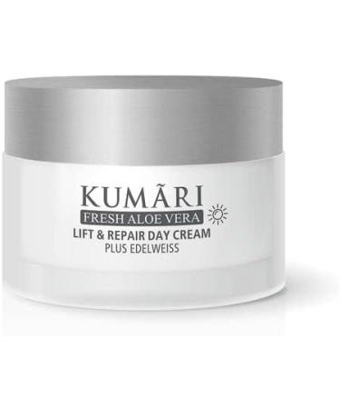  KUMARI KUMARI Lift & Repair Day Cream with Aloe Vera + Edelweiss firms the skin and smooths fine lines Vegan anti-aging day cream with 70% undiluted organic aloe vera plant juice (50 ml) - Buy Online on GoSupps.com