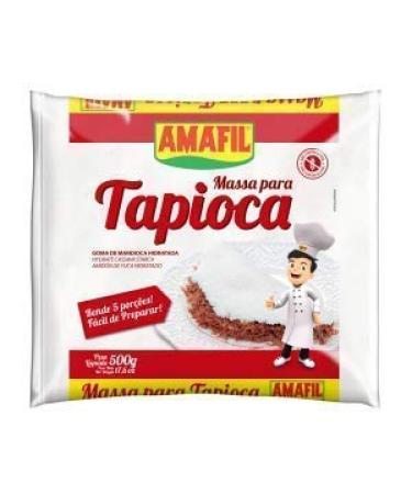 Amafil Tapioca Flour 500g (17.6oz) Massa Para Tapioca ( 4 Pack) 1.1 Pound (Pack of 4)