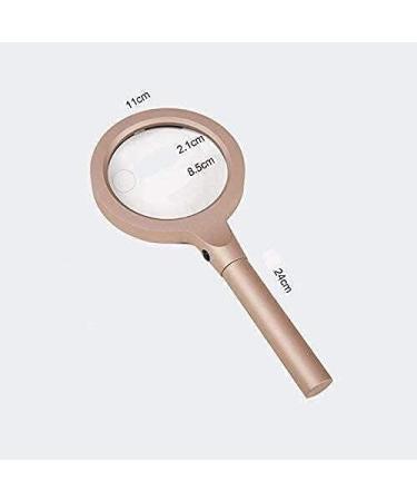 Magnifying Glass HD Magnifier 12 LED Light Children's Mirror Bimetallic Frame Handle Magnifier Handheld Glass Can Magnify 10 20 Times Magnifier - Buy Online on GoSupps.com